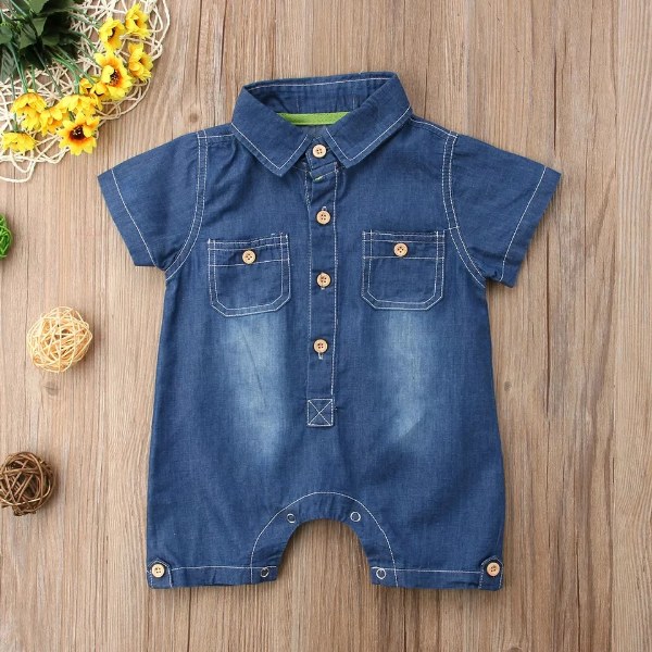 baby boy denim romper